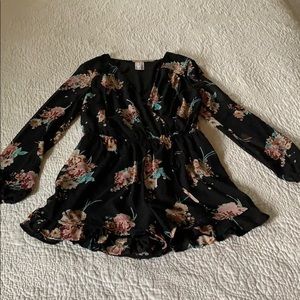 Long Sleeve Floral Romper